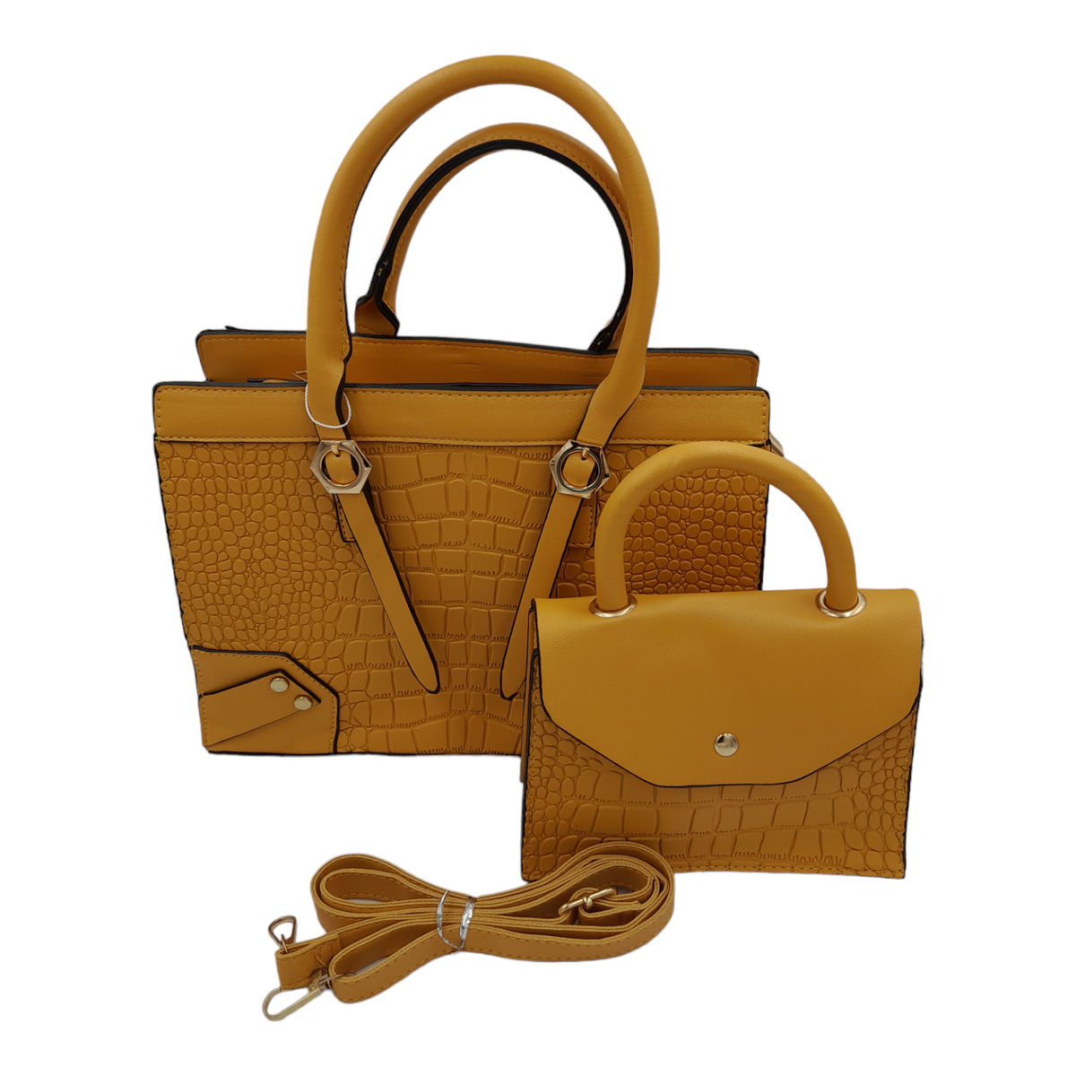 Trendy crocodile skin 2 piece bag