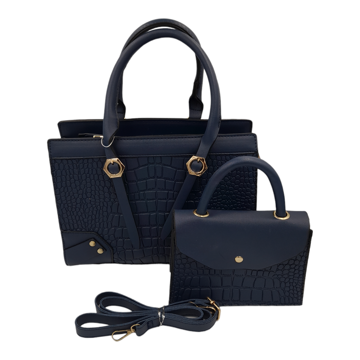 Trendy crocodile skin 2 piece bag