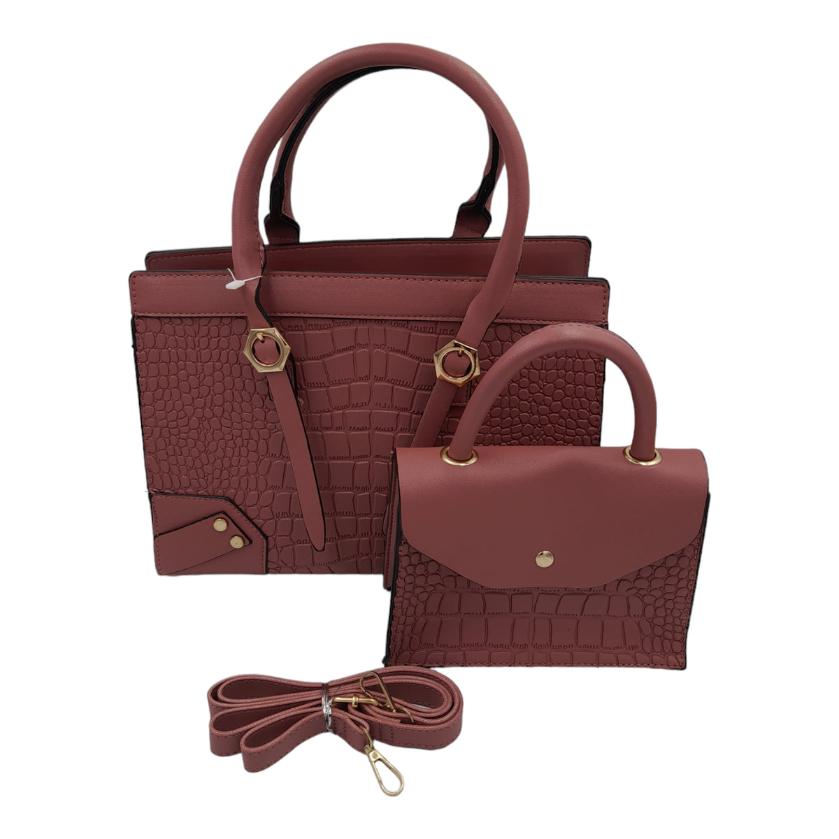 Trendy crocodile skin 2 piece bag