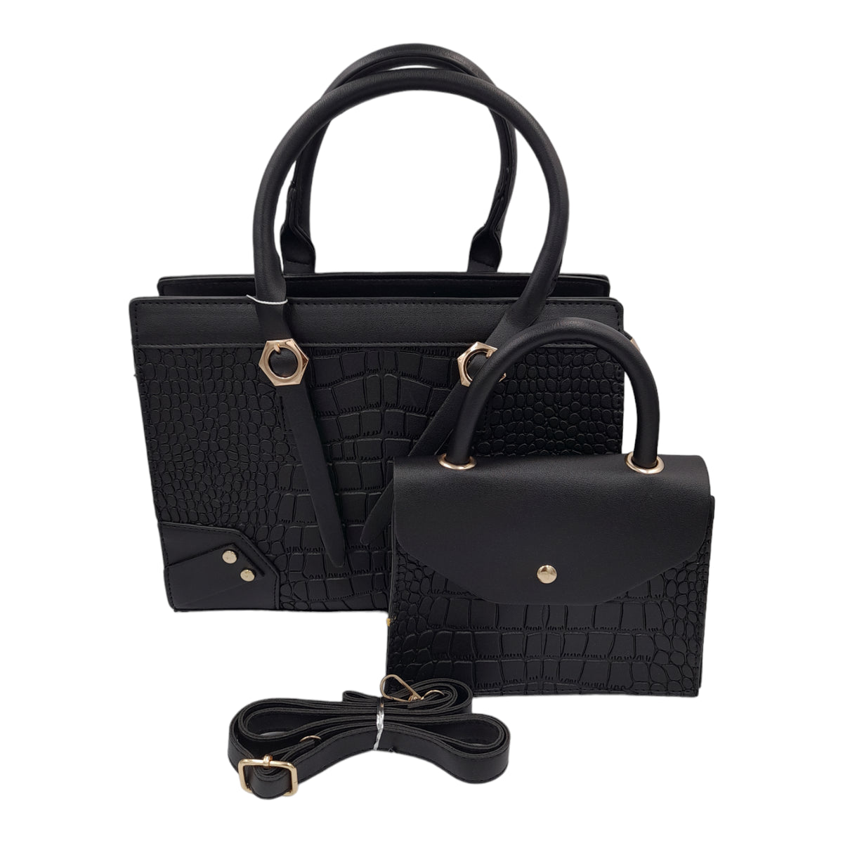 Trendy crocodile skin 2 piece bag