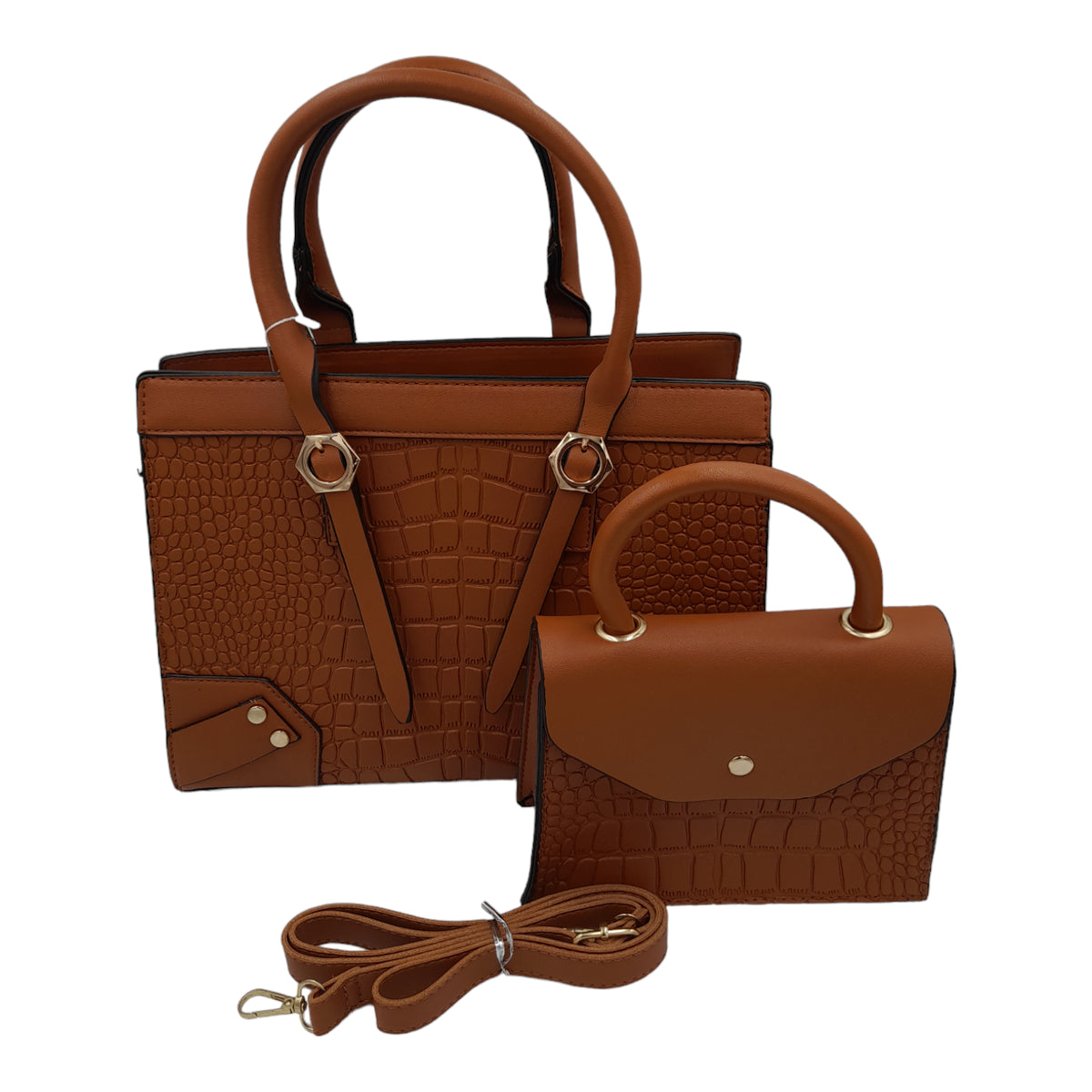 Trendy crocodile skin 2 piece bag