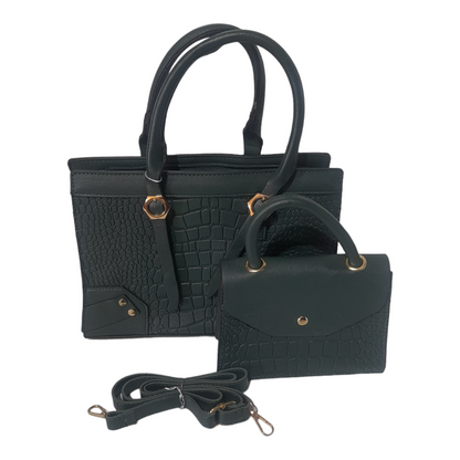 Trendy crocodile skin 2 piece bag