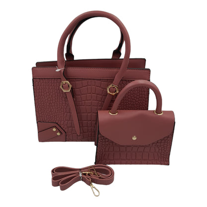 Trendy crocodile skin 2 piece bag